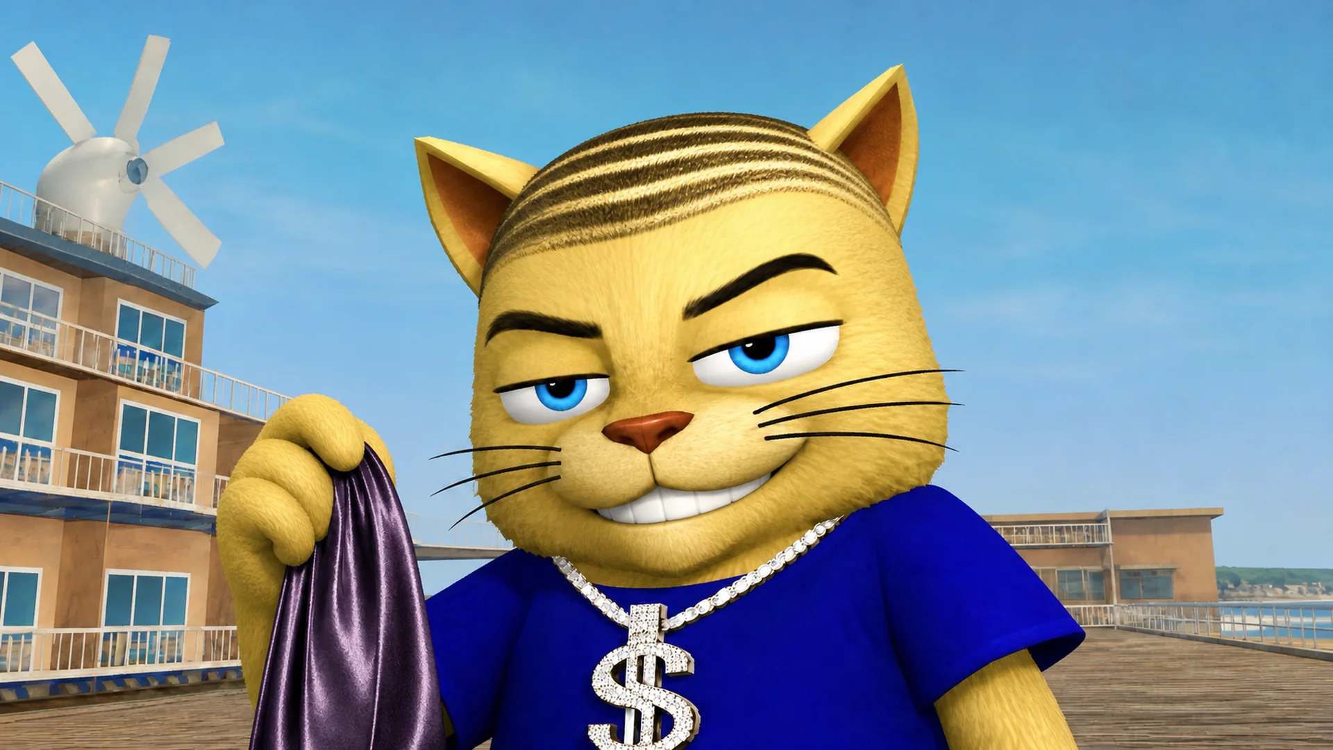 Durag Cat taking the durag off