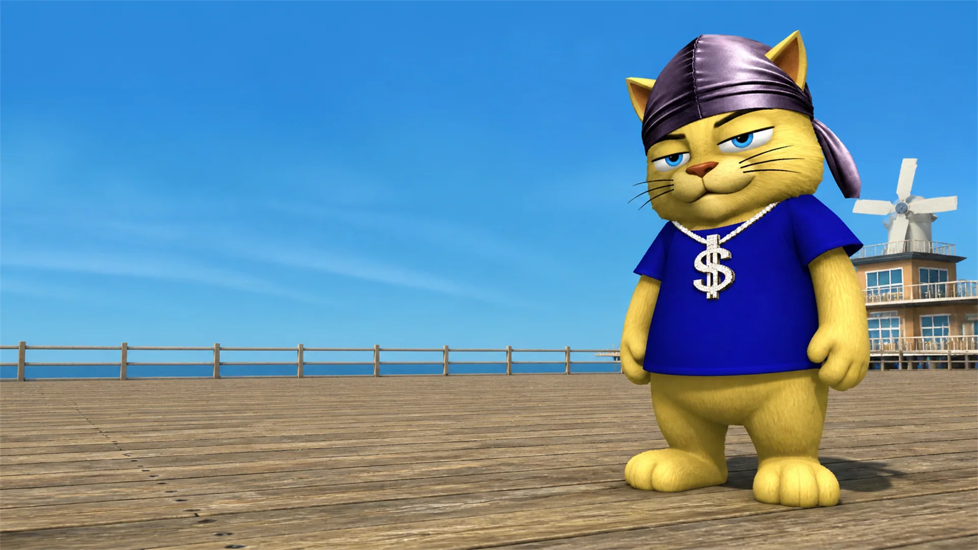 Durag Cat on the boardwalk